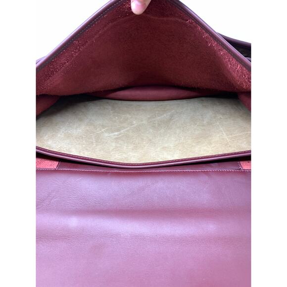 Sacoche International Leather Messenger Bag Oxblood Leather Multi Pocket 16" - Picture 4 of 6